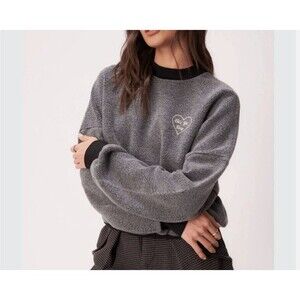 Project Social T Lets Get Cozy Fleece Sweatshirt-Large-Cropped-Crewneck